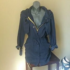 Love Tree Trendy Gold Zipper Trench jacket